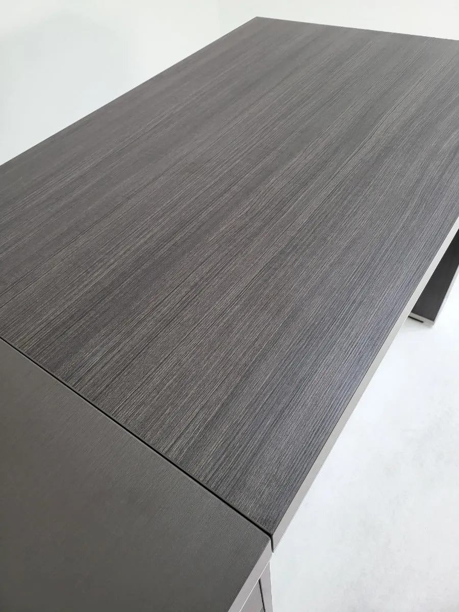 Modern Grey Oak Executive Office Desk with Built in Storage - 1600mm - BJS-X1616