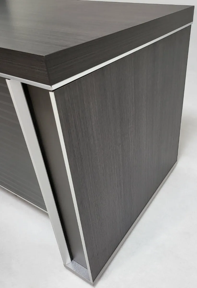 Modern Grey Oak Executive Office Desk with Built in Storage - 1600mm - BJS-X1616