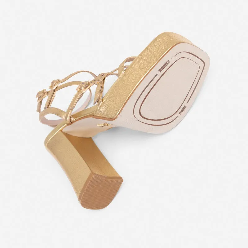 New Spice Gold Platform Heels