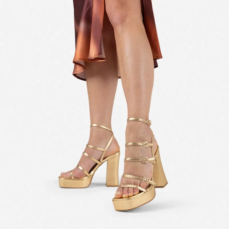 New Spice Gold Platform Heels