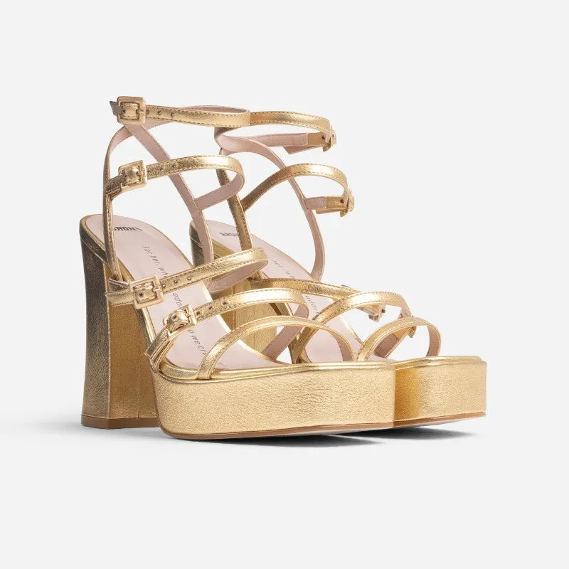 New Spice Gold Platform Heels