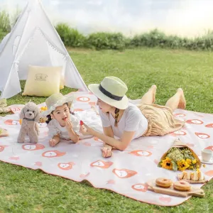 Outdoor Beach Waterproof Floor Mat Portable Picnic Cloth Folding Blanket, Size: Large (Toast Orange)