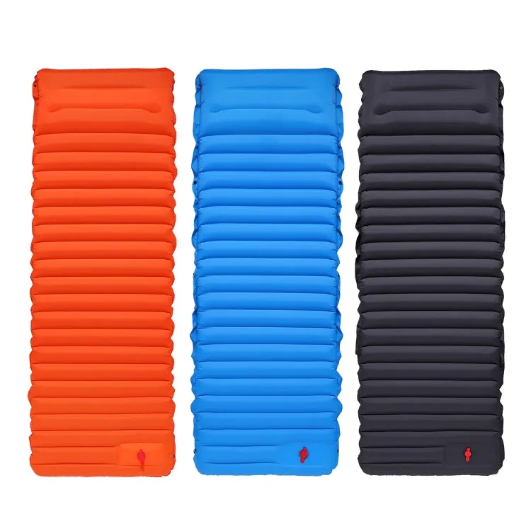 Outdoor Camping Foot Type Automatic Portable Inflatable Bed Beach Mat Picnic Mat Folding TPU Air Cushion(Black With Gray)