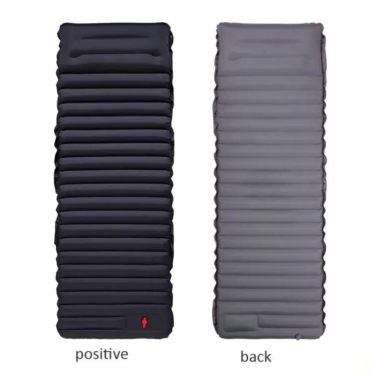Outdoor Camping Foot Type Automatic Portable Inflatable Bed Beach Mat Picnic Mat Folding TPU Air Cushion(Black With Gray)