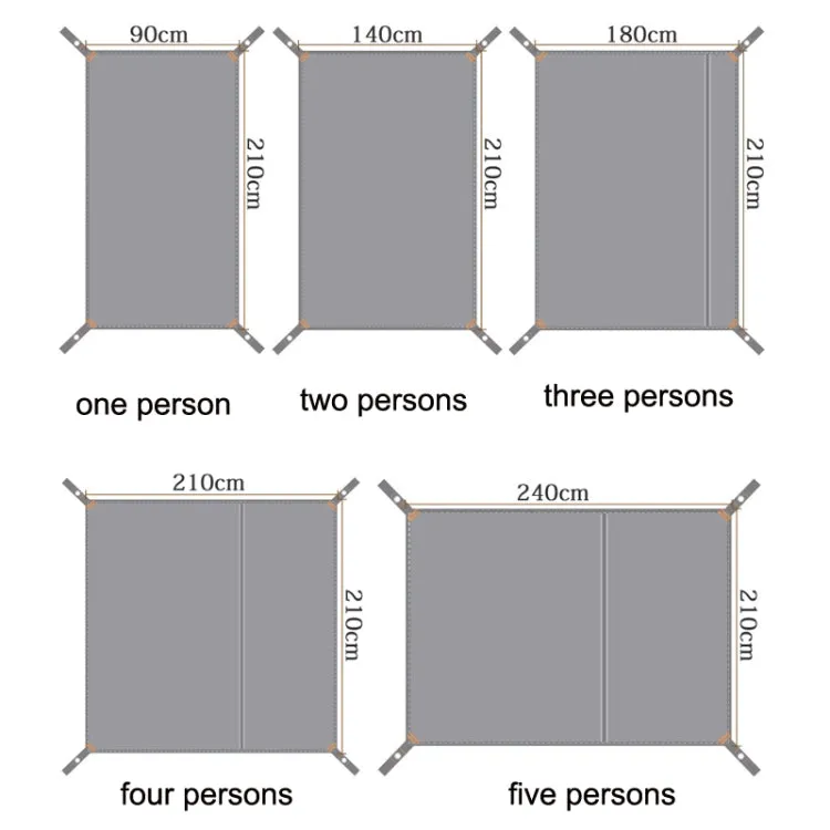 Outdoor Tent Mats Thickened Oxford Cloth Waterproof Picnic Mat, Size: 180x210cm(Black)