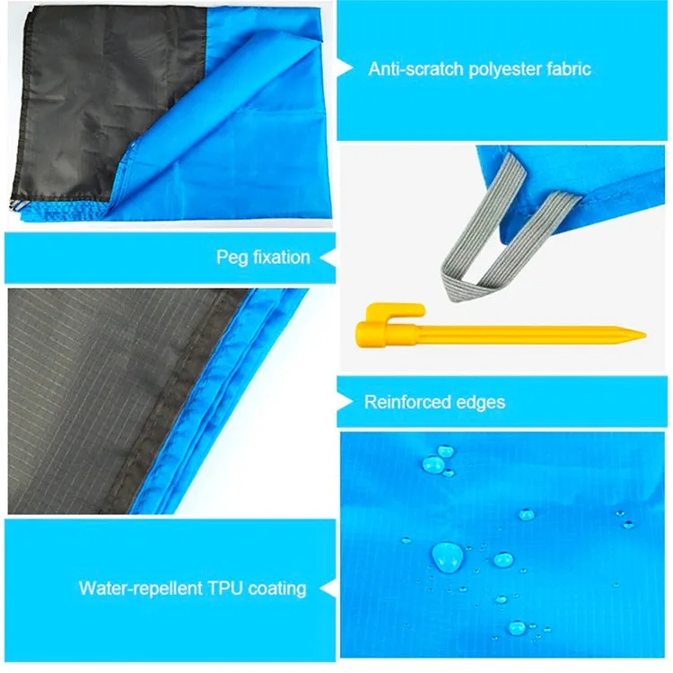 Polyester Waterproof Plaid Cloth Pocket Picnic Mat Outdoor Camping Beach Mat, Size: 2.1 x 2m(Orange   Gray)