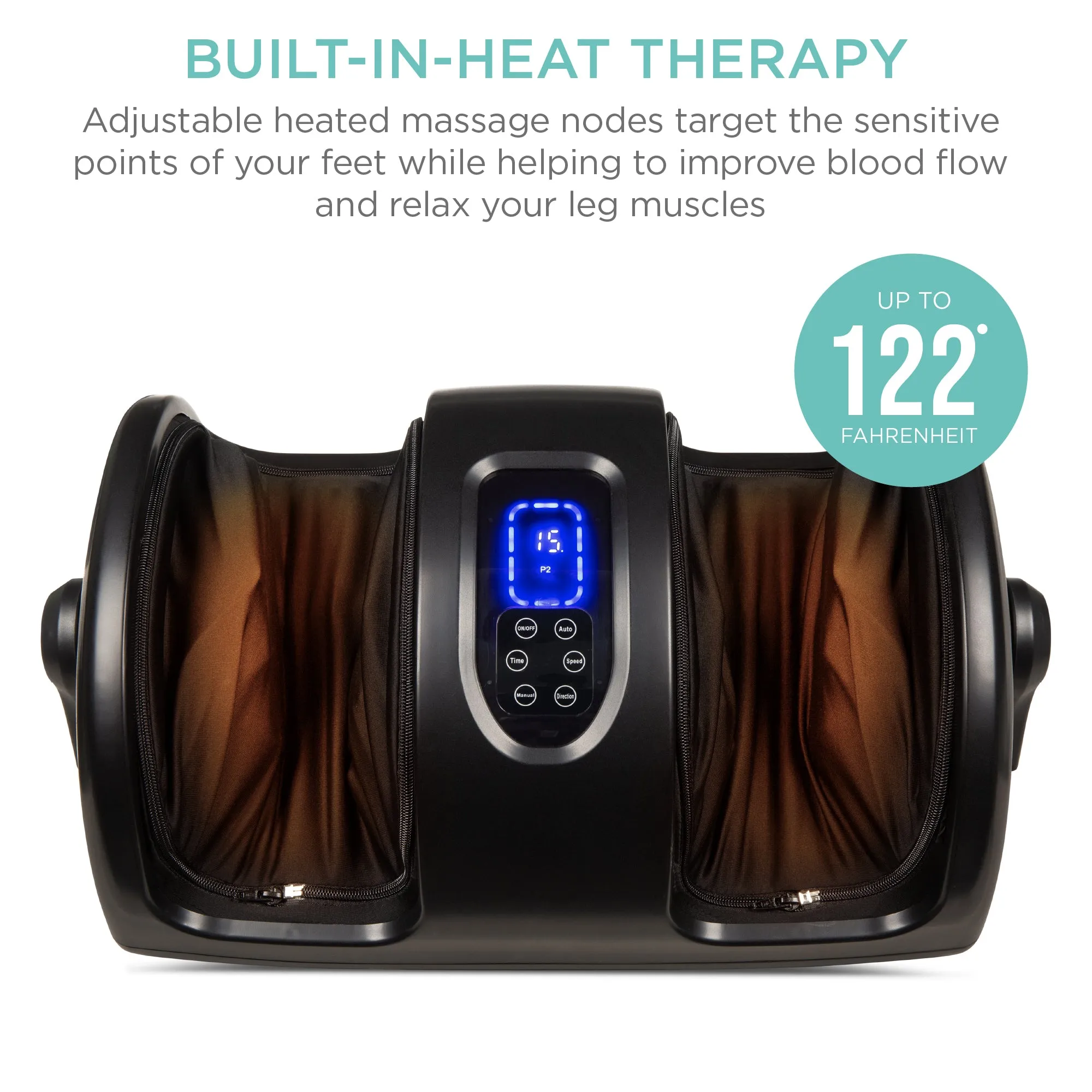 Reflexology Shiatsu Foot Massager w/ High-Intensity Rollers, Remote Control