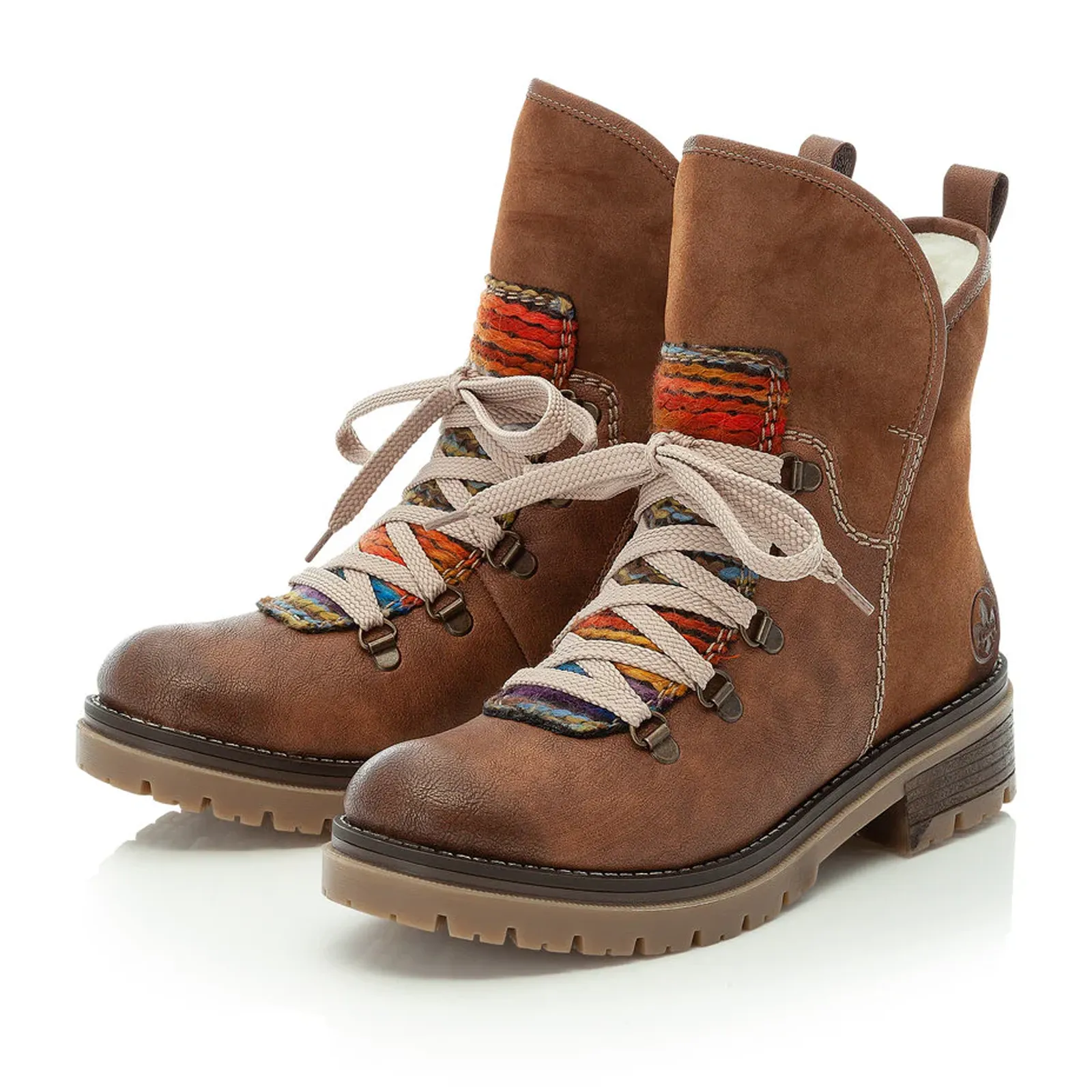 Rieker 70733-22 Peggy Mid Boot (Women) - Brown/Multi