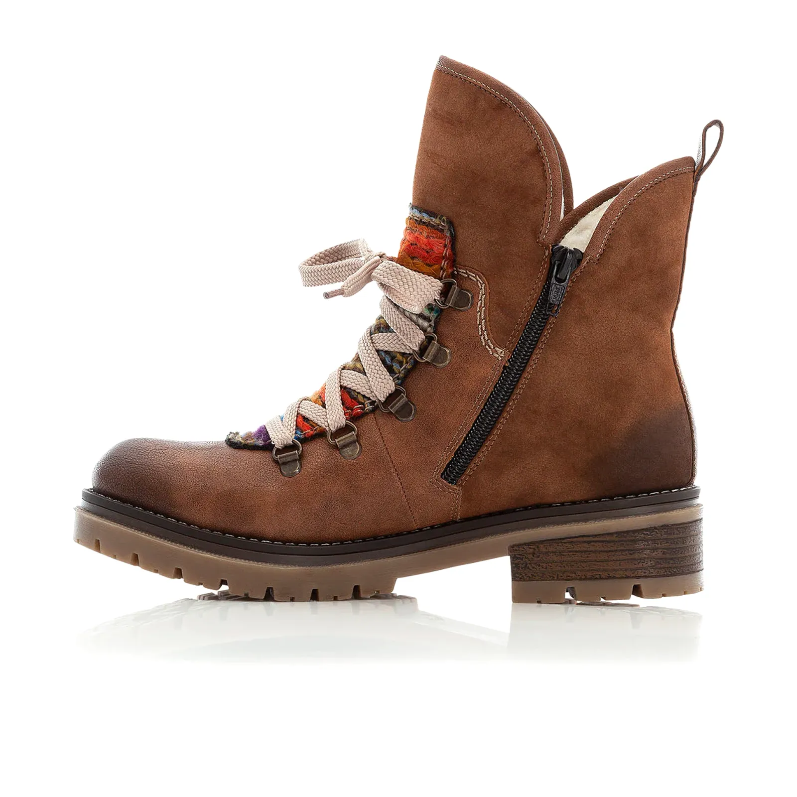 Rieker 70733-22 Peggy Mid Boot (Women) - Brown/Multi