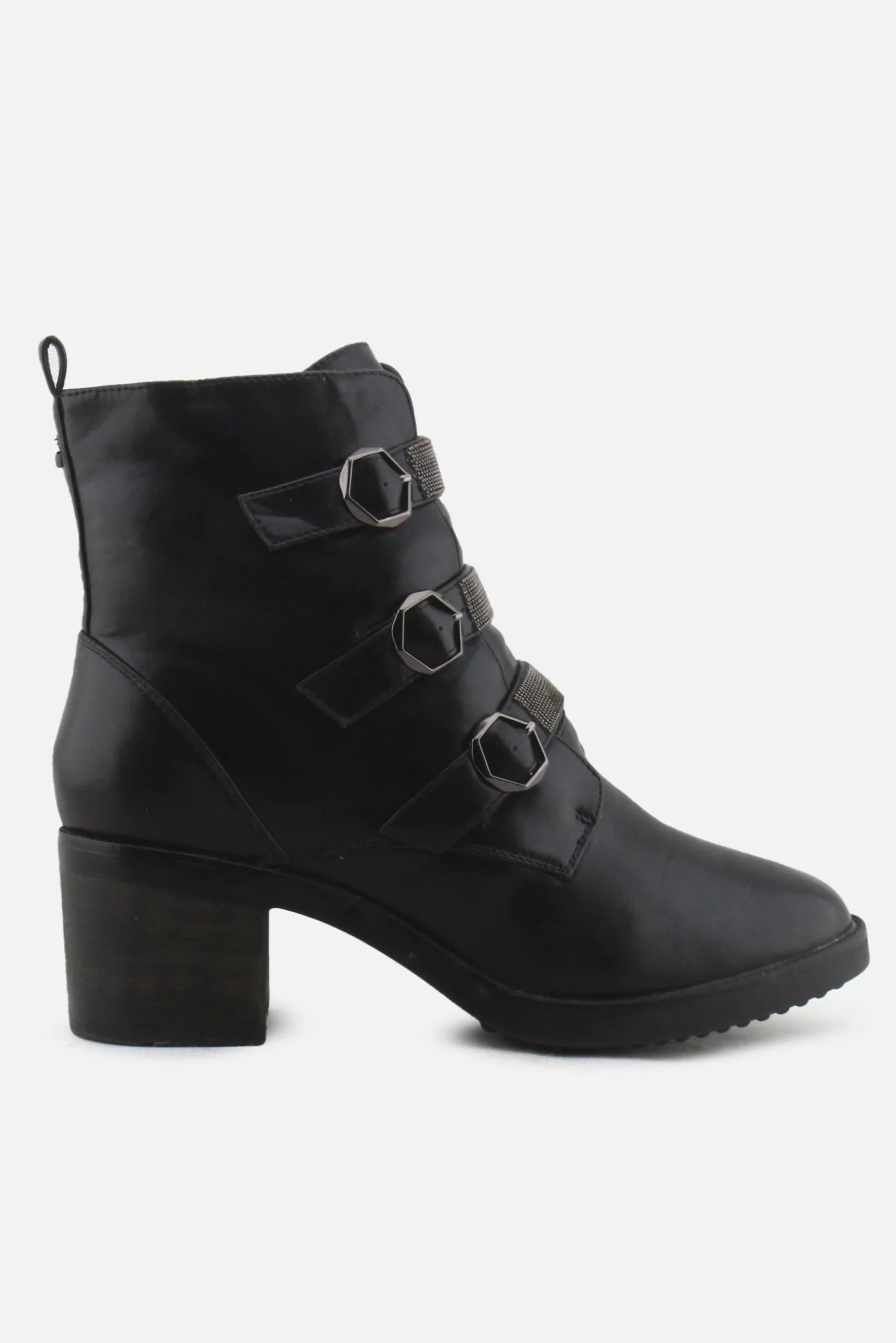 Roma Gattinoni Zipper Buckle Straps Block Heels Ankle Boots | 100% Authentic Leather