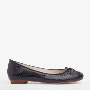 Tina Navy Snake Ballet Flat