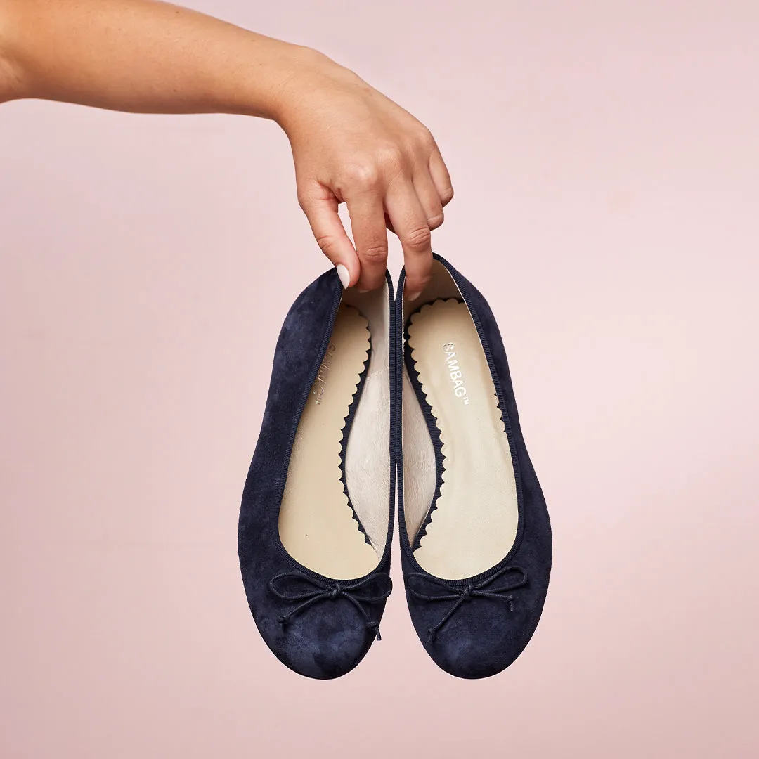 Tina Navy Suede Ballet Flat