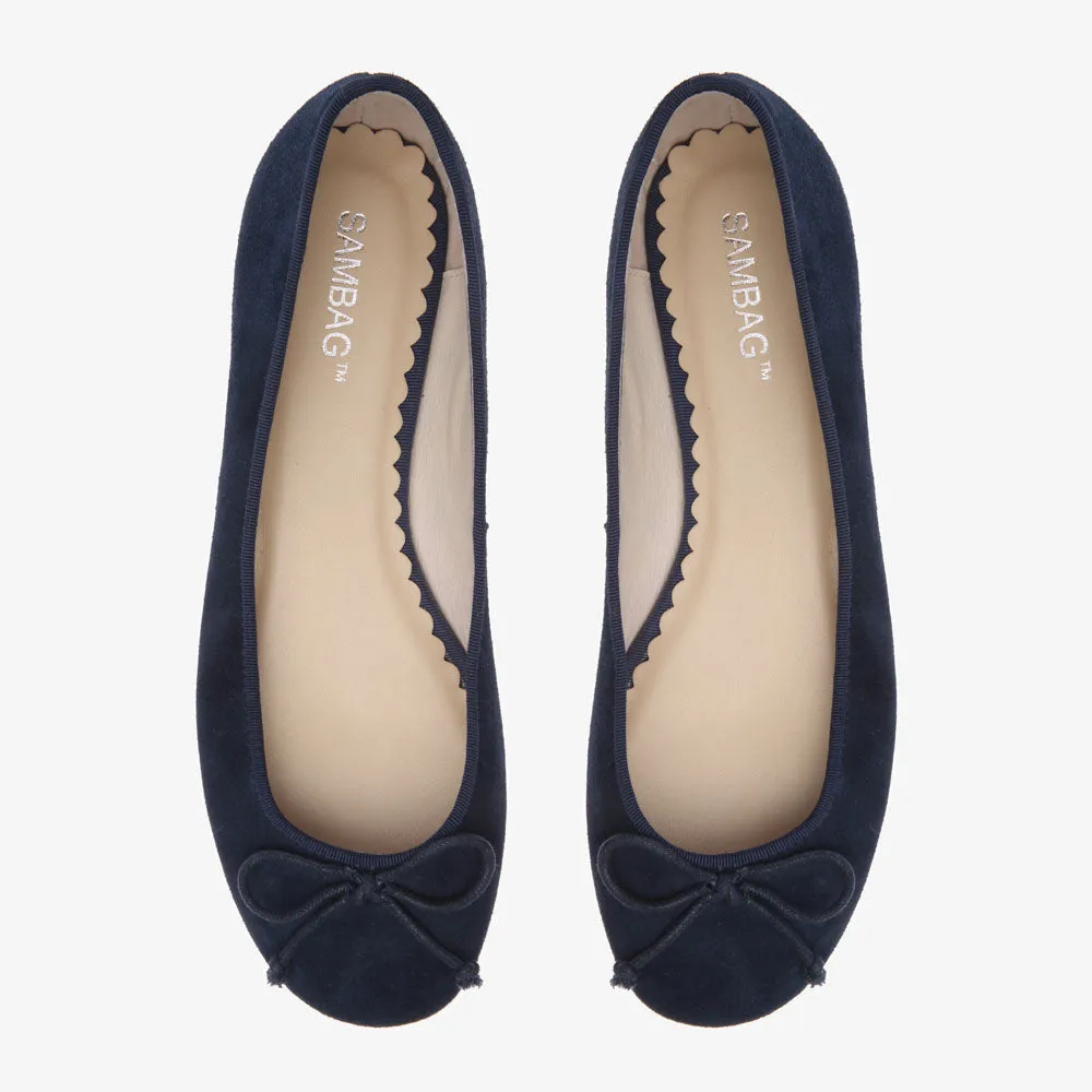 Tina Navy Suede Ballet Flat