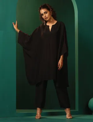 trueBrowns Black Silk Kaftan Pant Set