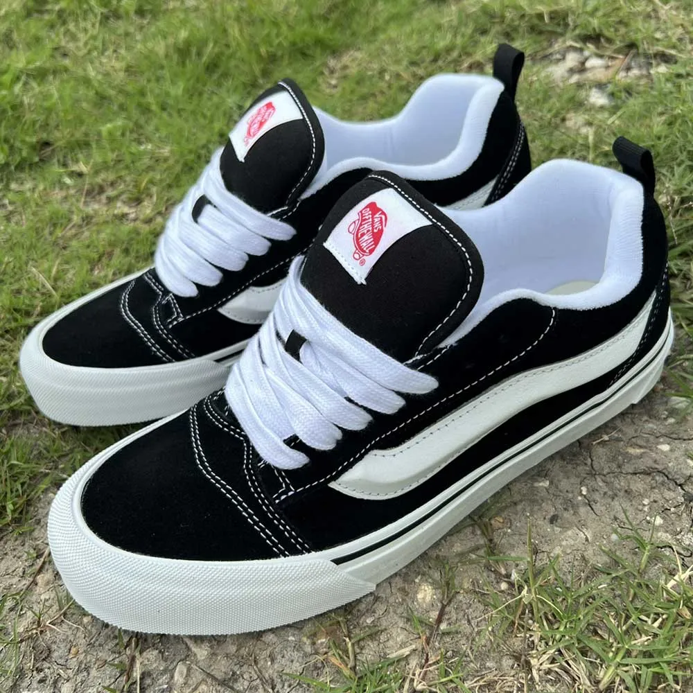 Vans Knu Skool Black True White Suede Shoes