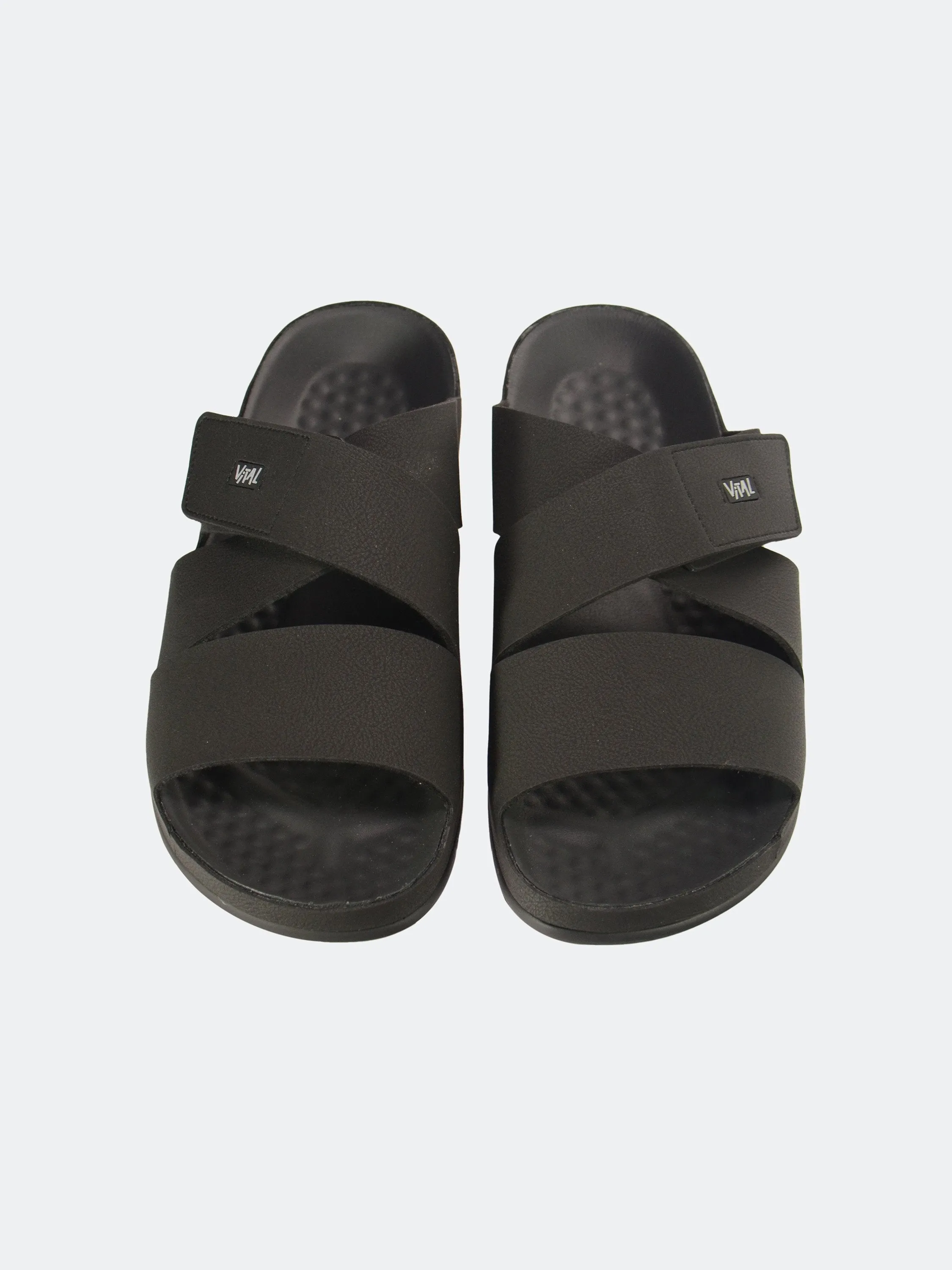 Vital Men's Cross Strap Leather Sandals