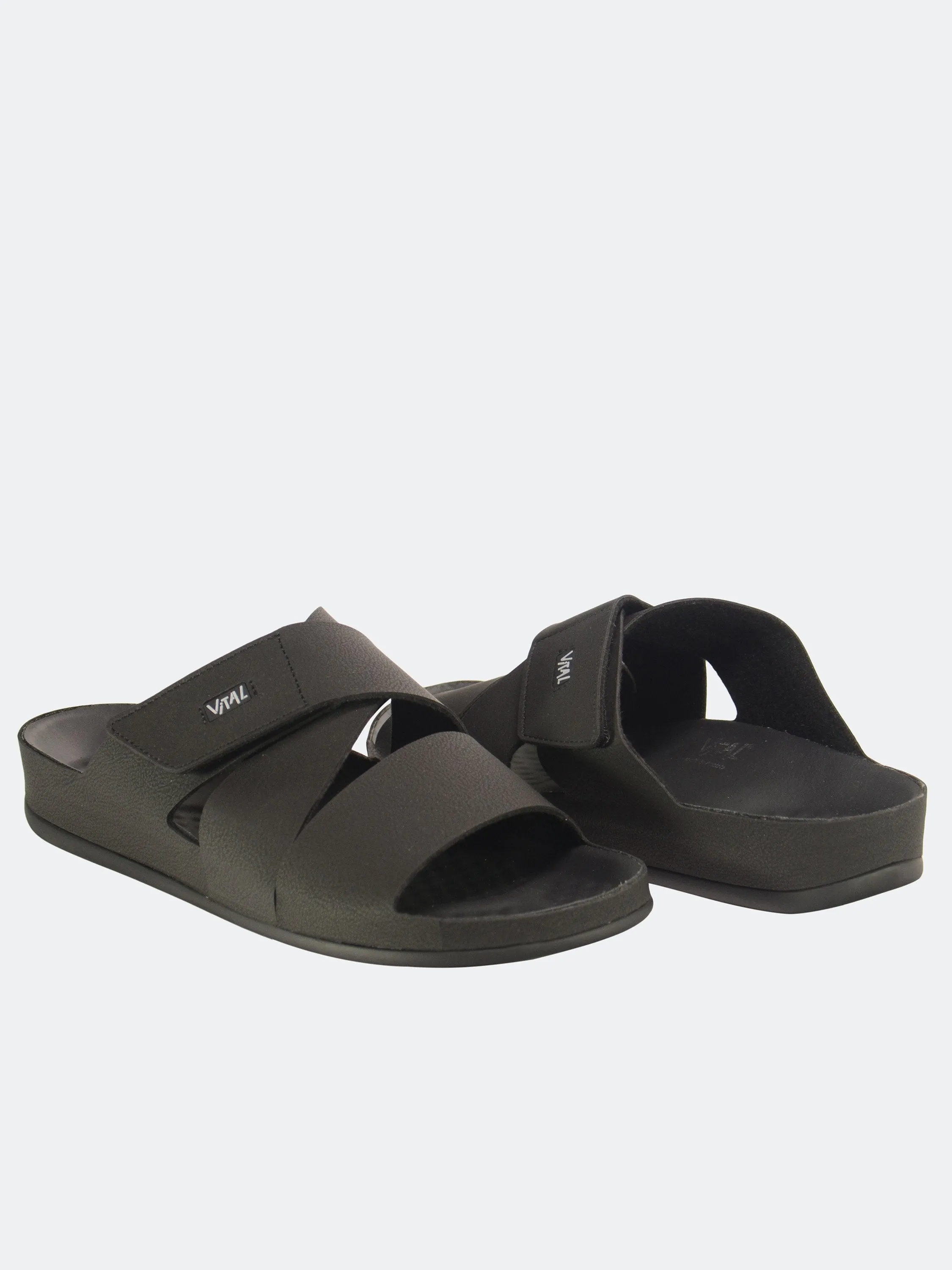 Vital Men's Cross Strap Leather Sandals