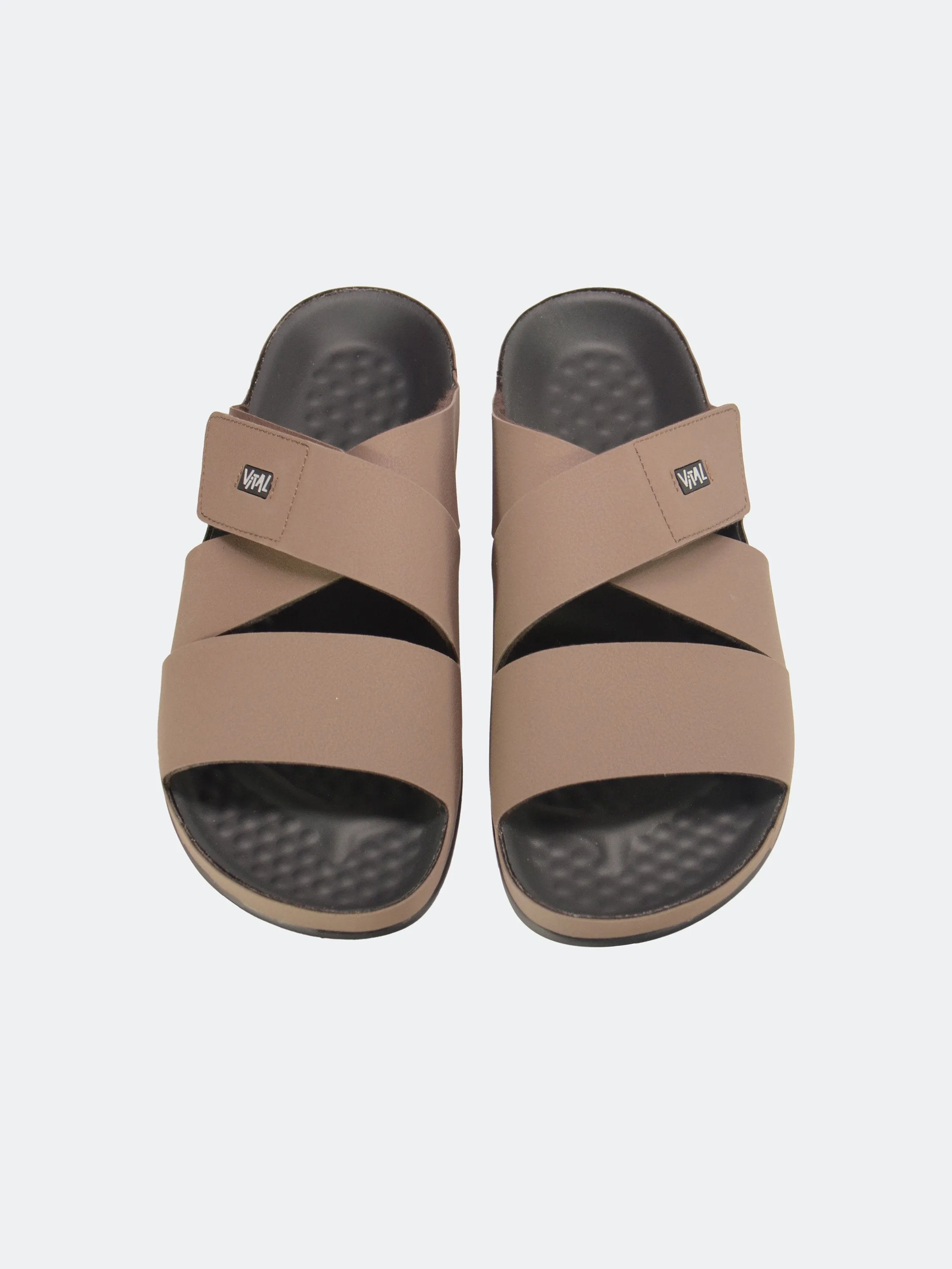 Vital Men's Cross Strap Leather Sandals