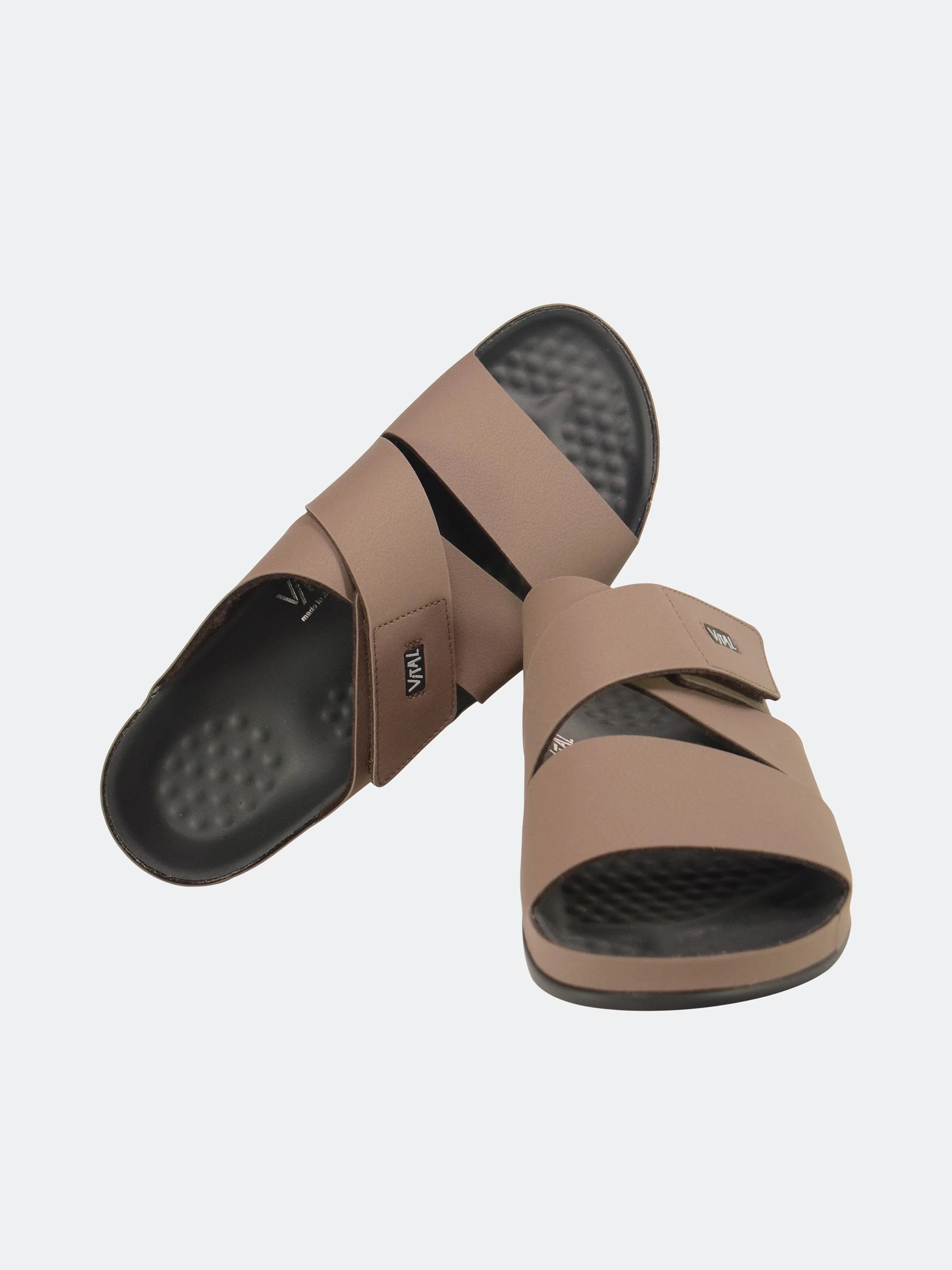 Vital Men's Cross Strap Leather Sandals