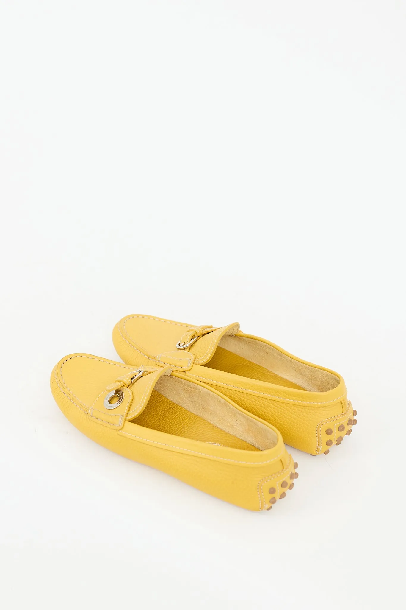 Yellow Leather Buckle Loafer