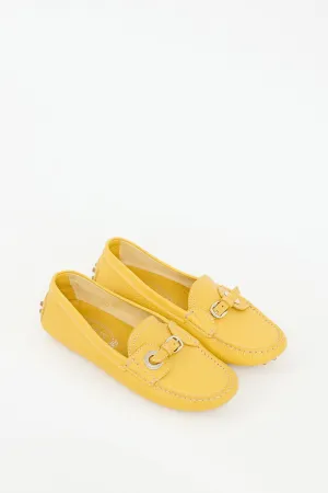 Yellow Leather Buckle Loafer