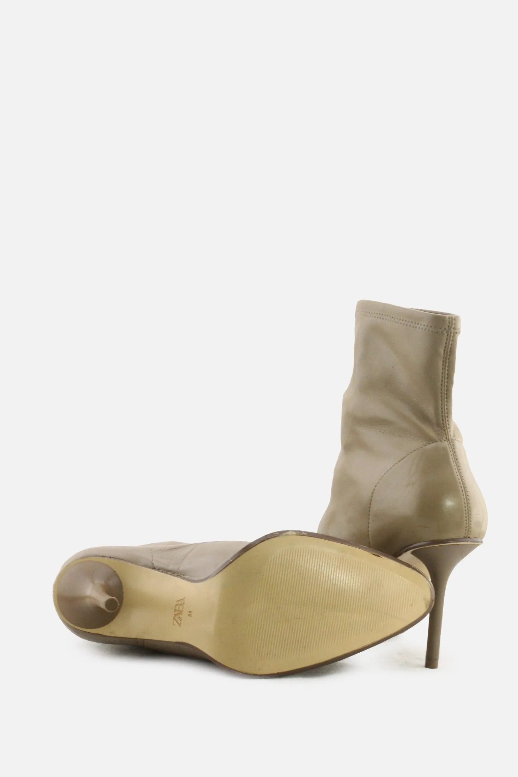 Zara Stilettos Heels Ankle Boots | 100% Synthetic Leather