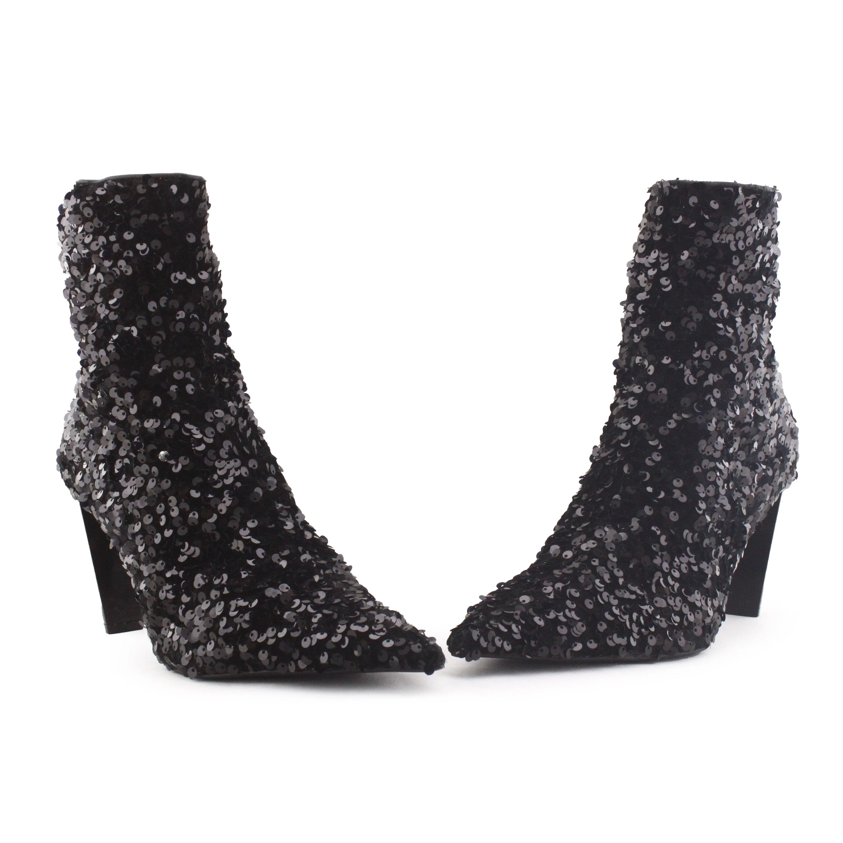 Zara Zipper Block Heels Ankle Boots | Textile