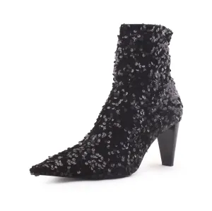 Zara Zipper Block Heels Ankle Boots | Textile